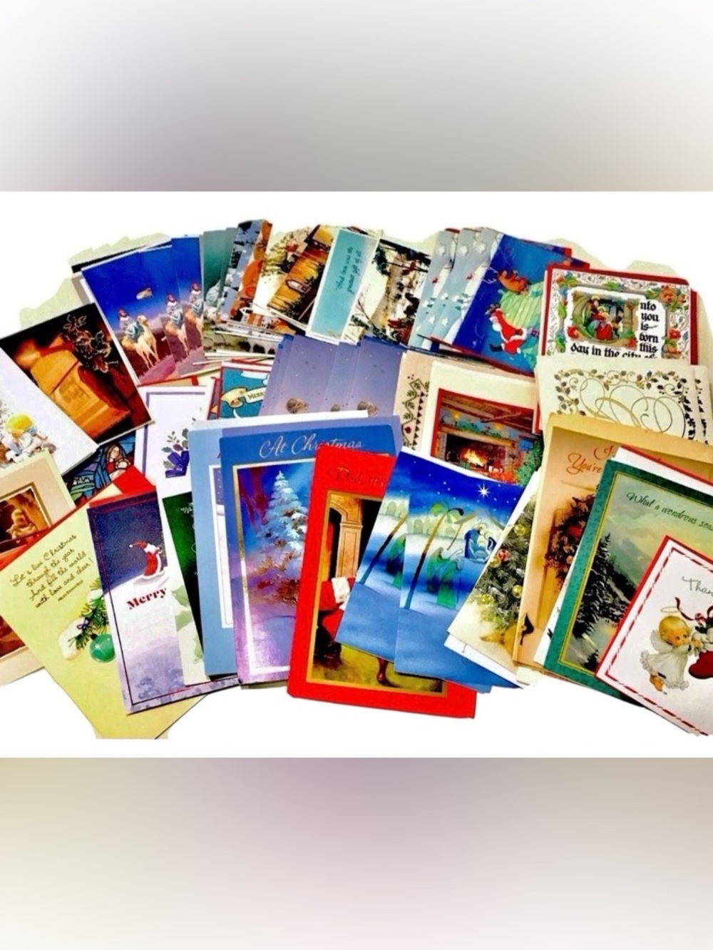 Vintage 1980’s And 1990’s Christmas Cards Lot Of 138 Cards & Envelopes Unused